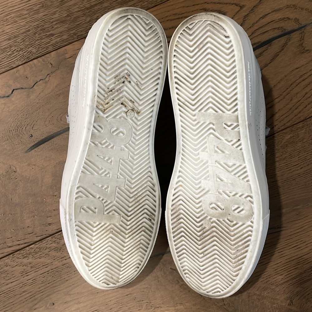 P448 Thea Platform Sneakers  White Suede Silver Size 39 - Picture 7 of 9